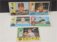 1960 Topps Baseball (5) Aparicio, Burdette, plus