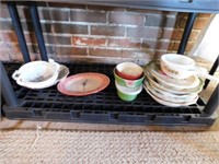 Antique hand painted serving bowls & more