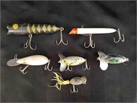 6 Vintage Plastic/Rubber Fishing Lures var. Styles