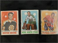 1970-71 O Pee Chee NHL Hockey Cards - 3 Singles