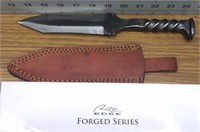 Rite edge railroad spike forged  knife w/ sheath