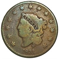 1831 Coronet Head Large Cent NICELY CIRCULATED