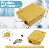 4 Pack Yellow Rat Bait Stations with Key Mouse Bai