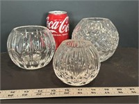 3 Smaller Crystal Ball Vases