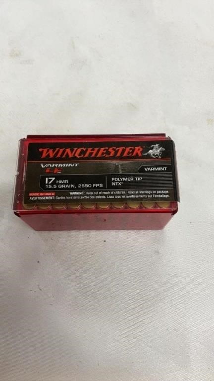 Winchester 17 HMR 15.5 grain 50 cartridges