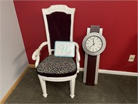 Upholstered Chair and Clock