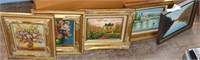 5 Small Framed Oil Paintings