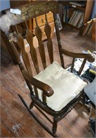 Large Heavy Wood Full Size Rocking Chair