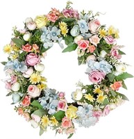 Feidet 16 Inch Artificial Spring Wreaths for Front
