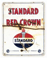 Standard Oil Red Crown Porcelain Pump Plate