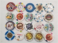 20 Various Washington State Casino Chips