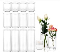 12pcs Glass Cylinder Vase/Candle Holder READ