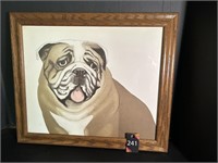 Framed Bulldog Picture 191/2"W x 161/2"H