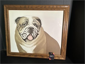 Framed Bulldog Picture 191/2"W x 161/2"H