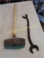 17 lb. Sledge Hammer & Large Wrench