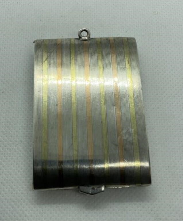 Pocket Case, Sterling Silver With 14K Inlay
