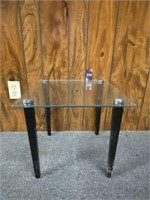Small Glass Top Side Table 16'x16'x14-1/2"