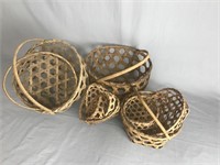 Group of 9 Hexagonal Weave Baskets
