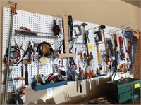 ENTIRE WALL OF TOOLS ON PEGBOARD