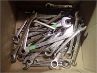 BOX OF WRENCHES W/ CRAFTSMAN & MORE