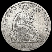 1865-S Seated Liberty Half Dollar LIGHTLY