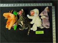 Lot of 4 Beanie Babies , Butterfly,Sheep