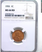 1955 Cent NGC MS66 RD