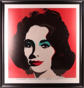 ANDY WARHOL LIZ IN PINK OFFSET LITHOGRAPH SIGNED