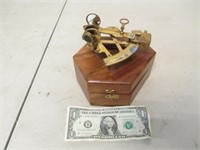 Vintage Marine Sextant w/ Wood Case - Appears