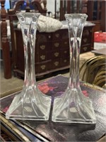 Two lead crystal candle stick holders