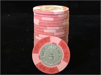 20- 1965 North Shore Club $5 Poker Chips, Lake
