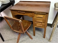 Vintage Childrens Desk & Chair See Photos for
