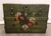 PAINTED SCENE SQUARE TOP TRUNK 31" X 19" X 22"