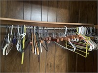 Wooden Hangers in Closet