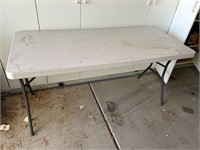 5’ Plastic Top Table with Foldable Legs