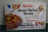 BRAND NEW METAL AUNT JEMIMA PANCAKE SIGN