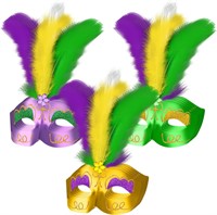 60 Pack LED Mardi Gras Masks for Women Men