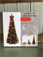 6 foot Pull Up Christmas Tree with ornaments