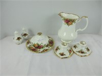 R.A. "OLD COUNTRY ROSES" PITCHER, S & P, ETC.