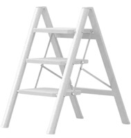 WHITE 3 STEP LADDER HOLDS UP TO 330LBS 35.5IN