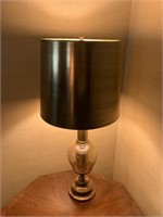 GLASS BALL CENTER LAMP W/ GOLD SHADE