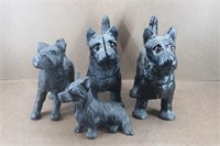 4 Cast Iron Scottish Terrier Dog Door Stops