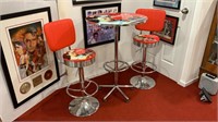 3 PIECE COCA-COLA DINER DECO STYLE TABLE AND