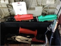 PLASTIC TOOLBOX WITH  ASSORTED TOOLS