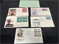 5 Postage Stamp First Day Covers Inc. WWII Victory