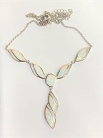 .925 Silver Opal Necklace 18+1"