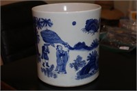 Chinese Blue and White Brush Pot