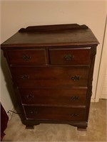 5 Drawer Wood Highboy Dresser See Comments