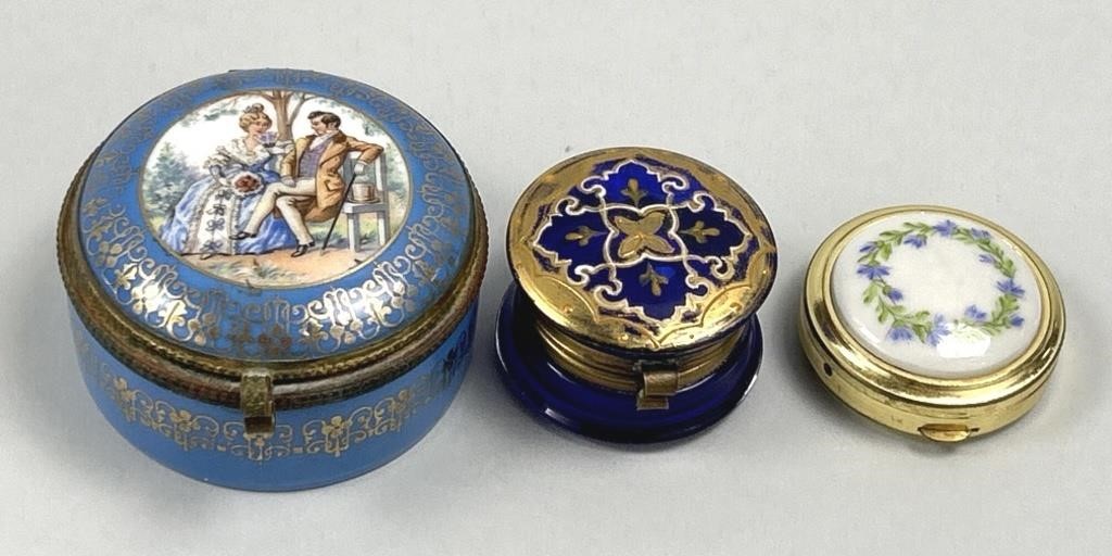 Victorian Enamel Pill Boxes.