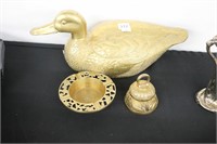 BRASS DUCK, BELL AND ASTRAY 13"